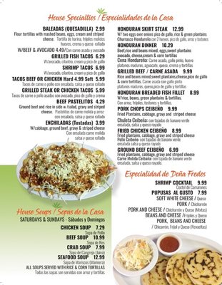Menu photo 6 Alex Latin Restaurant and Cafeteria West Monroe, LA