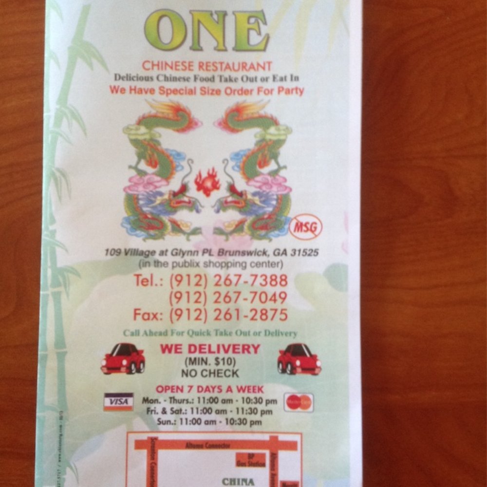 China One - Menu - Chinese Near Me - Brunswick, Georgia