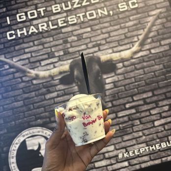 Buzzed Bull Creamery - Vanilla ice cream with brownie bites - Desserts Near Me - Charleston, South Carolina Buzzed Bull Creamery - Vanilla ice cream with brownie bites - Desserts Near Me - Charleston, South Carolina