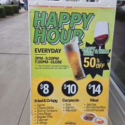 Happy hour menu Happy hour menu