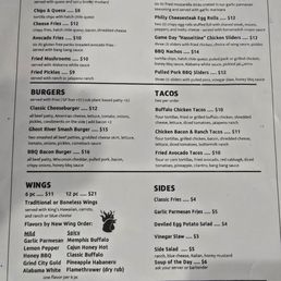 New food menu at South Main taproom as of 9/22