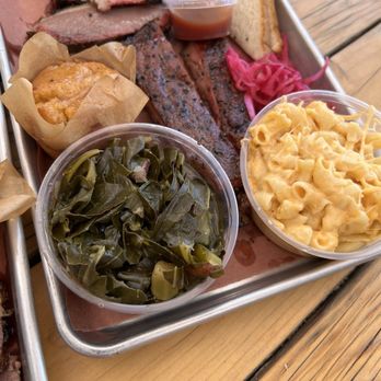 Brothers Keeper BBQ - 2 meat combo with brisket , pork ribs , collard greens and Mac and cheese sides. - Barbeque Near Me - Long Beach, California Brothers Keeper BBQ - 2 meat combo with brisket , pork ribs , collard greens and Mac and cheese sides. - Barbeque Near Me - Long Beach, California