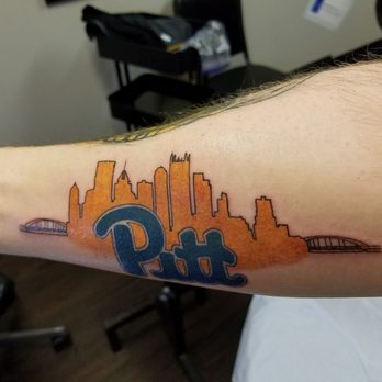 South Water Studios - I designed Pitt Panthers w Pittsburgh city outline. Artist Wendi - Tattoo Near Me - Kent, Ohio