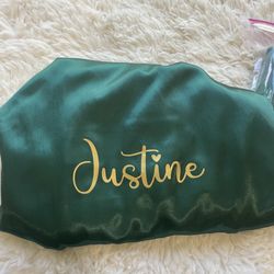 Daily Imprints - Silk Robes with custom names with Metallic Gold Vinyl.