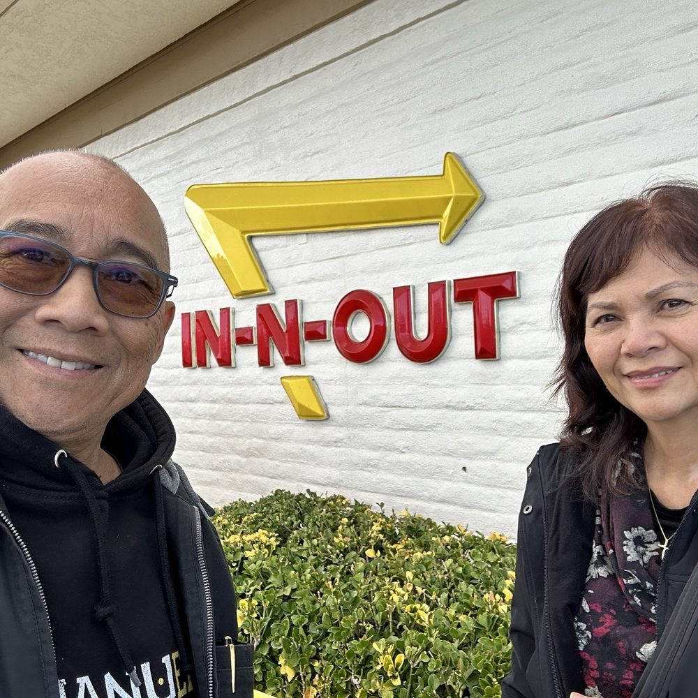 In-N-Out Burger - Mike and Mona ready to enjoy this Christian-owned establishment! - Burgers Near Me - Lancaster, California In-N-Out Burger - Mike and Mona ready to enjoy this Christian-owned establishment! - Burgers Near Me - Lancaster, California