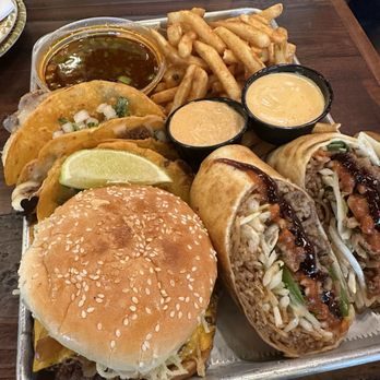 Cris and John - Burger and Burrito Platter - Vietnamese Near Me - Dallas, Texas