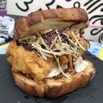 Textbook - Crispy Fish Sandwich - Coffee & Tea Near Me - Brooklyn, New York