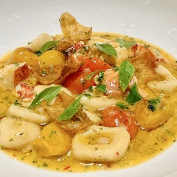 Little’s Oyster Bar - Lobster Gnocchi with blistered cherry tomatoes & crisp potato skins - Seafood Near Me - Houston, Texas Little’s Oyster Bar - Lobster Gnocchi with blistered cherry tomatoes & crisp potato skins - Seafood Near Me - Houston, Texas