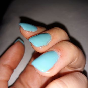 Royal Nails - Acrylic fill, baby blue color - Nail Salons Near Me - Anaheim, California