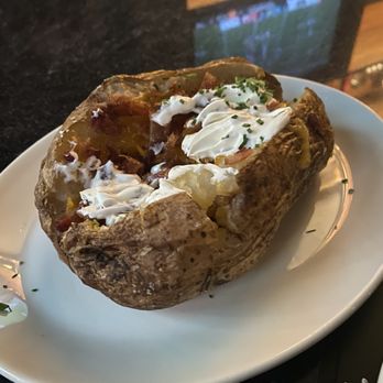Del Frisco's Double Eagle Steakhouse - Loaded (not very loaded) baked potato - New American Near Me - Indianapolis, Indiana