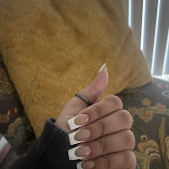 Nexus Nails & Pedi Spa - Nude powder with hand painted French tip - Nail Salons Near Me - Sugar Land, Texas Nexus Nails & Pedi Spa - Nude powder with hand painted French tip - Nail Salons Near Me - Sugar Land, Texas