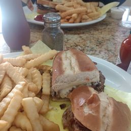 Husband ordered the beef bbq sandwich and my plate was the Philly cheese steak sandwich. I recommend both! Husband ordered the beef bbq sandwich and my plate was the Philly cheese steak sandwich. I recommend both!
