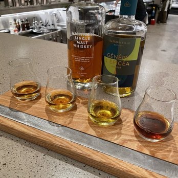 Eastern Kille Distillery - Flight of 4; bourbon, single-malt whiskey, genepy, and fernet - Cocktail Bars Near Me - Rockford, Michigan Eastern Kille Distillery - Flight of 4; bourbon, single-malt whiskey, genepy, and fernet - Cocktail Bars Near Me - Rockford, Michigan