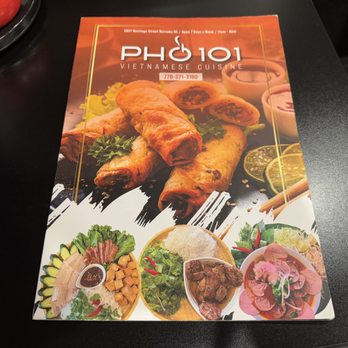 Pho 101 - Front of menu~ (December 2024) - Vietnamese Near Me - Burnaby, British Columbia Pho 101 - Front of menu~ (December 2024) - Vietnamese Near Me - Burnaby, British Columbia