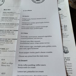 Parson's Nose - Menu