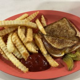 Grilled cheese and fresh cooked french fries Grilled cheese and fresh cooked french fries