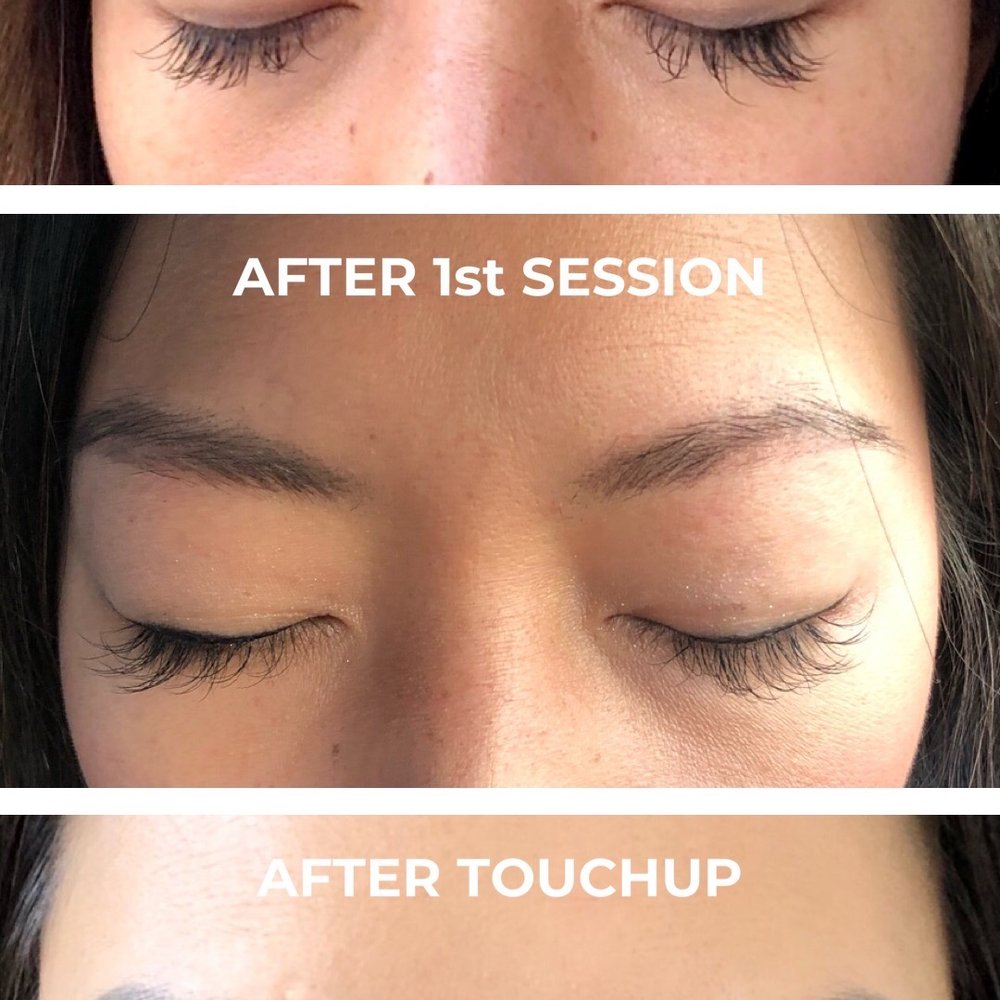 Edge Brows - My original eyebrows and after getting my first edge combo brow session - Permanent Makeup Near Me - San Francisco, California