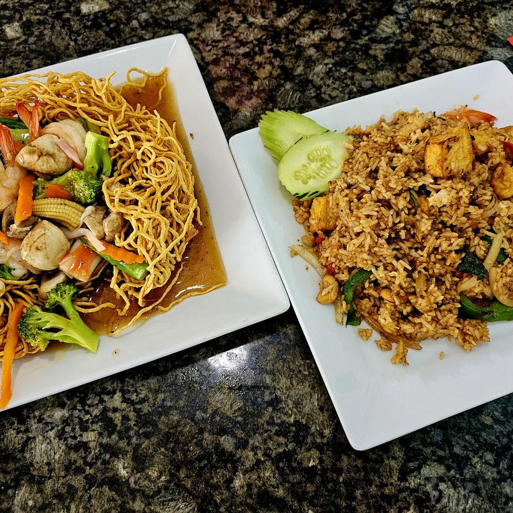 #26 Fried Noodles in Brown Gravy #20 Basil Fried Rice