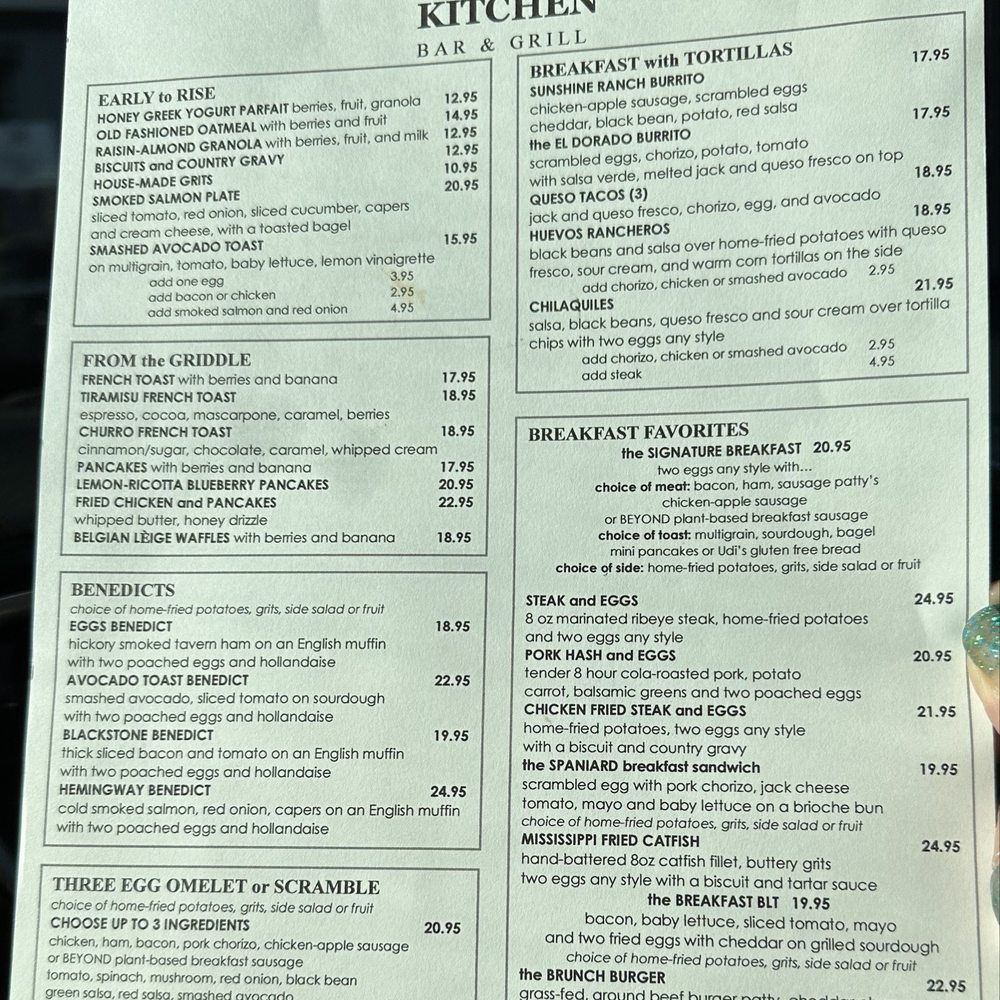 Here's the up to date menu Here's the up to date menu