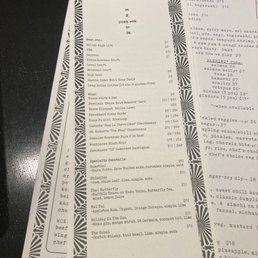 Drink menu Drink menu
