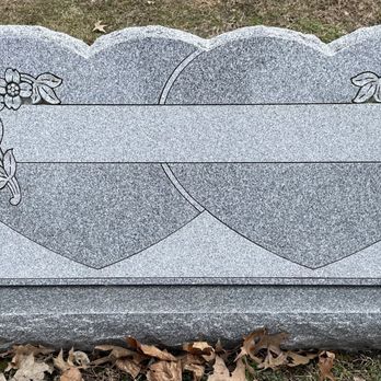Chardy Memorials - Barre Gray, Double Heart Slant with Base - Funeral Services & Cemeteries Near Me - Kennett Square, Pennsylvania Chardy Memorials - Barre Gray, Double Heart Slant with Base - Funeral Services & Cemeteries Near Me - Kennett Square, Pennsylvania