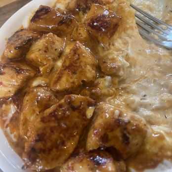 Only Chicken - Very delicious Chicken covered in yogurt and eggplant sauce with a side of pasta and salad. - Chicken Shop Near Me - Nashville, Tennessee