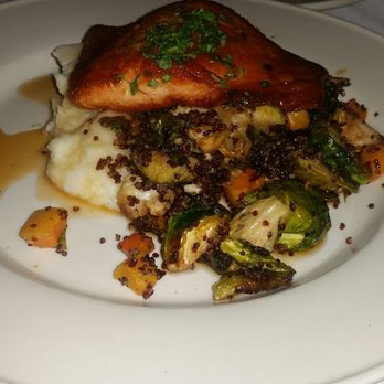 Old Ebbitt Grill - Salmon with shaved brussel sprouts, veggies, and mashed potatoes - Bars Near Me - Washington, DC, District of Columbia Old Ebbitt Grill - Salmon with shaved brussel sprouts, veggies, and mashed potatoes - Bars Near Me - Washington, DC, District of Columbia