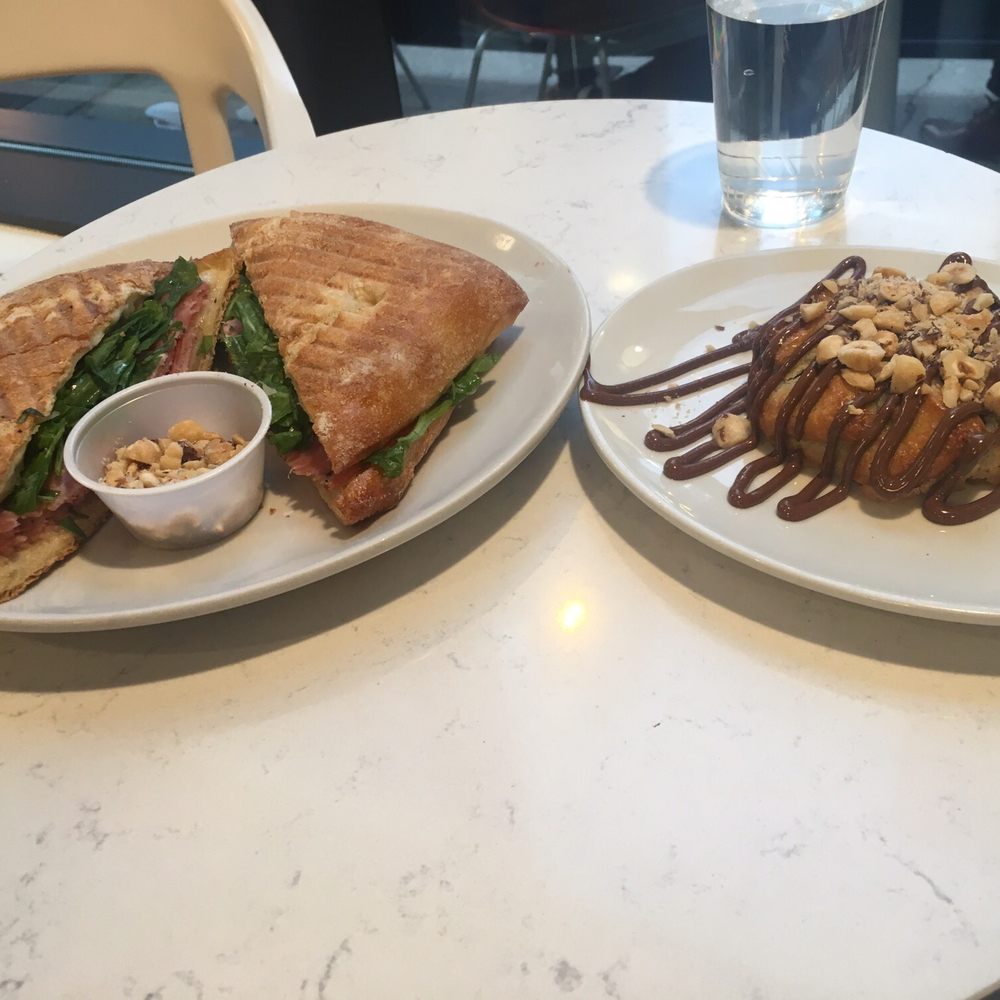 Nutella Cafe - Really great Italian meats panini with a berry pastry with Nutella drizzle! - Desserts Near Me - Chicago, Illinois Nutella Cafe - Really great Italian meats panini with a berry pastry with Nutella drizzle! - Desserts Near Me - Chicago, Illinois