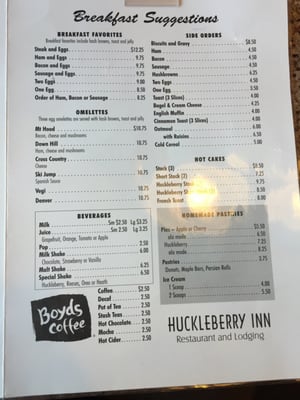 Menu photo 6 Huckleberry Inn Government Camp, OR