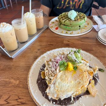 Madres Brunch - Recommend the chilaquiles and the pistachio waffles. - Breakfast & Brunch Near Me - Bellflower, California Madres Brunch - Recommend the chilaquiles and the pistachio waffles. - Breakfast & Brunch Near Me - Bellflower, California