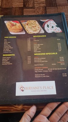 Menu photo 8 Biryani's Place Sandy Springs, GA