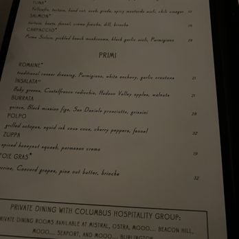 Sorellina - Menu - Italian Near Me - Boston, Massachusetts
