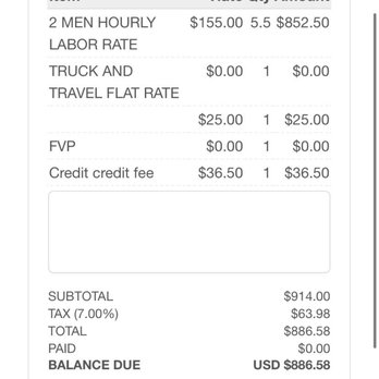 Always Macon Moves - The outrage quote for time that I wasn't suppose to be charge for and that wasn't even valid. Outrageous ! - Movers Near Me - Macon, Georgia