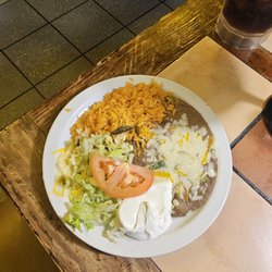 Beans and rice and sour cream salad sides