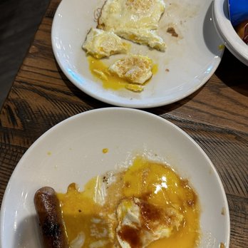 Another Broken Egg Cafe - Four eggs, all ordered 'over medium'. One came out that way. The second one on the top was just as runny as the ones on the bottom plate - Breakfast & Brunch Near Me - Auburn, Alabama Another Broken Egg Cafe - Four eggs, all ordered 'over medium'. One came out that way. The second one on the top was just as runny as the ones on the bottom plate - Breakfast & Brunch Near Me - Auburn, Alabama