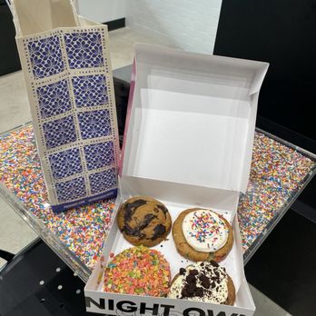 Night Owl Cookies - Brooke, Funfetti, Rainbow Over Bedrock and Oreo Brownie Cheesecake! - Desserts Near Me - Plantation, Florida Night Owl Cookies - Brooke, Funfetti, Rainbow Over Bedrock and Oreo Brownie Cheesecake! - Desserts Near Me - Plantation, Florida