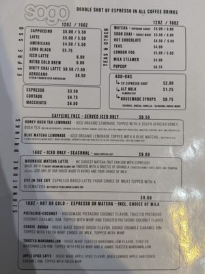 Menu photo 2 Sogo Beans And Boards Golden, CO