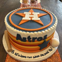 Hummingbird Bakery - 12" Astros cake for engagement party.