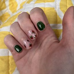 Joy did a great job on my holiday nails! It was a challenging design with my short nails but she nailed it! Joy did a great job on my holiday nails! It was a challenging design with my short nails but she nailed it!