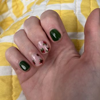 Botti Nail & Spa - Joy did a great job on my holiday nails! It was a challenging design with my short nails but she nailed it! - Nail Salons Near Me - Lake Bluff, Illinois Botti Nail & Spa - Joy did a great job on my holiday nails! It was a challenging design with my short nails but she nailed it! - Nail Salons Near Me - Lake Bluff, Illinois