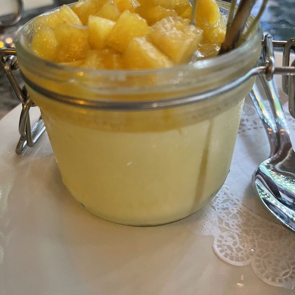 Zoubi - Custard with pineapple and coconut - New American Near Me - New Hope, Pennsylvania Zoubi - Custard with pineapple and coconut - New American Near Me - New Hope, Pennsylvania