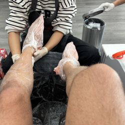 T-A Nails & spa - Me enjoying a lavender paraffin foot treatment!