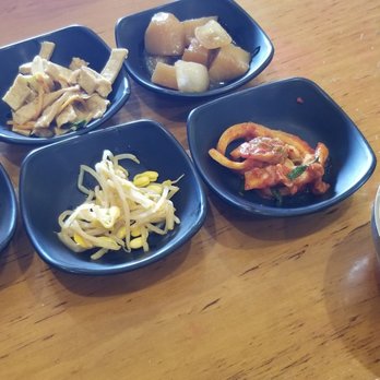 Sura - side dishes and the soup that came with the entree - Korean Near Me - Oxnard, California Sura - side dishes and the soup that came with the entree - Korean Near Me - Oxnard, California