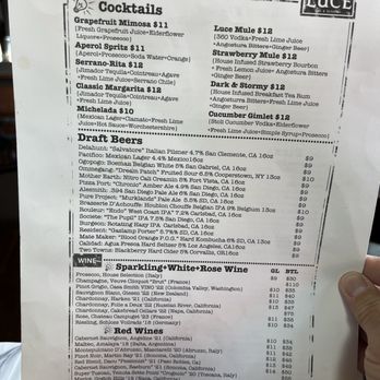 Luce Bar & Kitchen - Menu - American Near Me - San Diego, California Luce Bar & Kitchen - Menu - American Near Me - San Diego, California