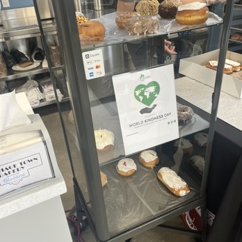 Blueline Donuts - a display case filled with donuts - Bakeries Near Me - Flint, Michigan
