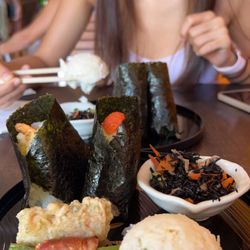 Palolo Factory - Shrimp tempura and mentaiko onigiri set ($13)