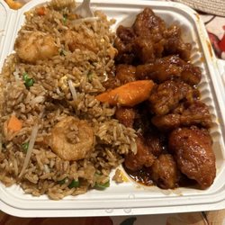 Dynasty Cuisine - General Tso Chicken dinner plate .