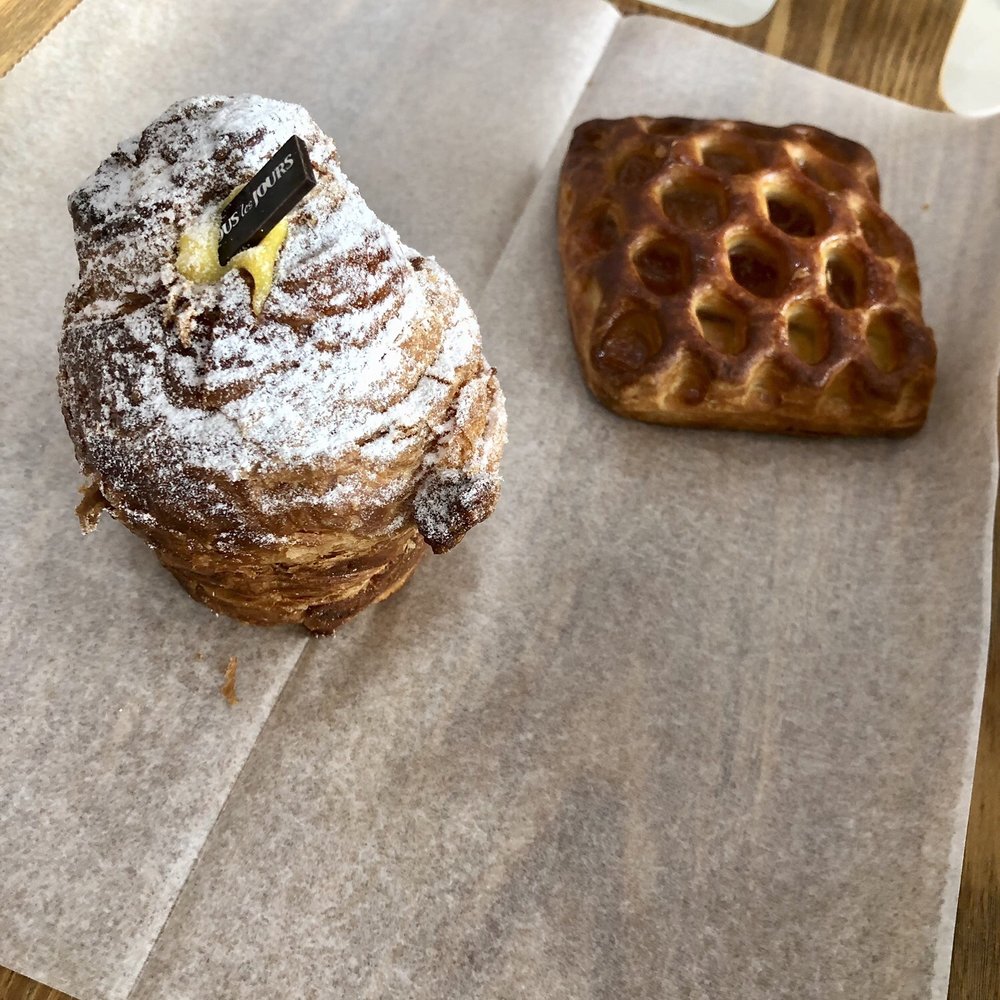Crème Brûlée Cruffin (left) and Guava Danish (right) Crème Brûlée Cruffin (left) and Guava Danish (right)