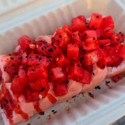 Watermelon Sushi from Rolling Fried Watermelon Sushi from Rolling Fried