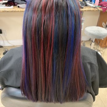 Maggie’s Beauty Max - Blue and red hair color !! - Hair Salons Near Me - Milpitas, California Maggie’s Beauty Max - Blue and red hair color !! - Hair Salons Near Me - Milpitas, California